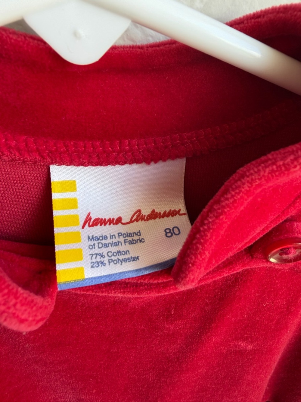 Hanna Andersson Red Velvet Long Sleeve Play Dress - Picture 2 of 4